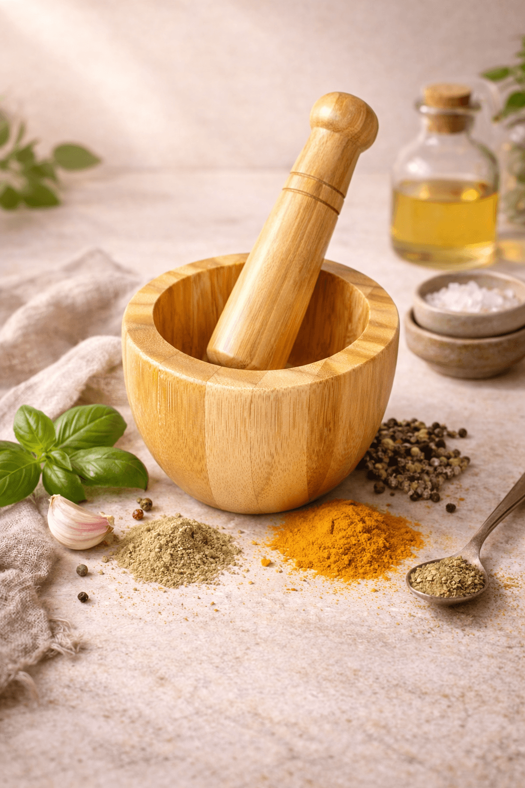 Mortier en bamboo 00