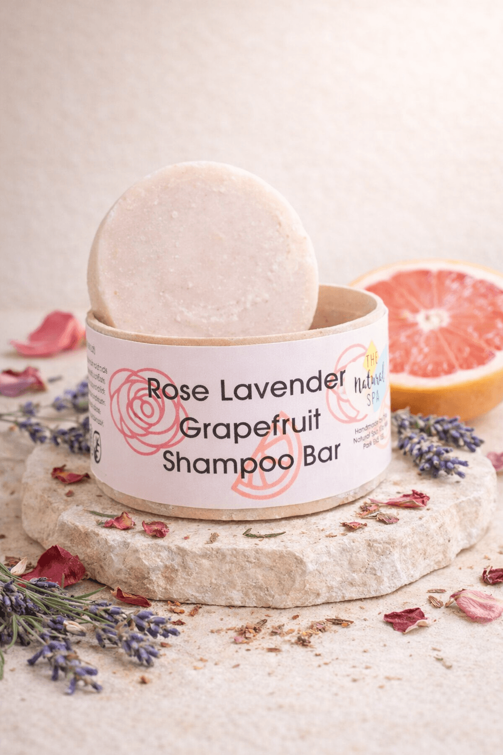 Shampooing solide rose, lavande et pamplemousse 00