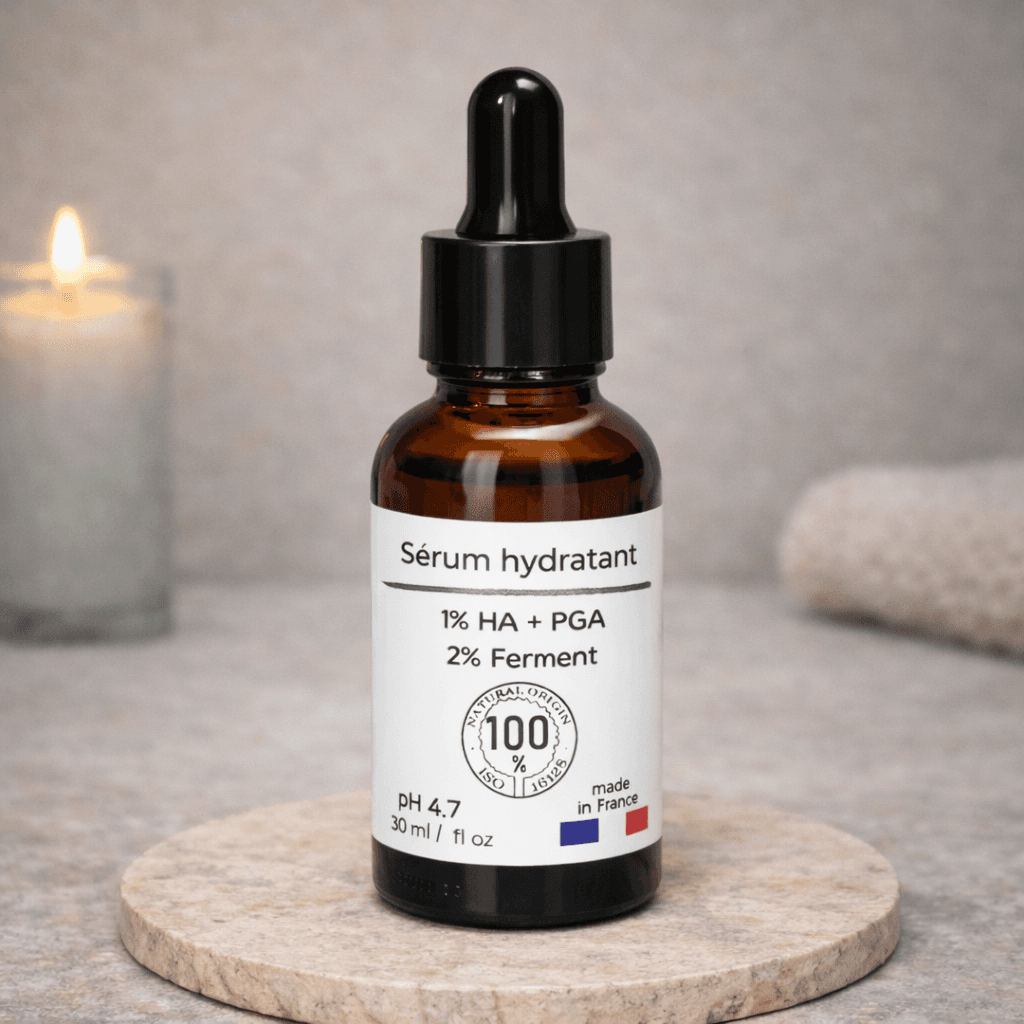 Sérum hydratant 2% postbiotique avec acide polyglutamique et acide hyaluronique